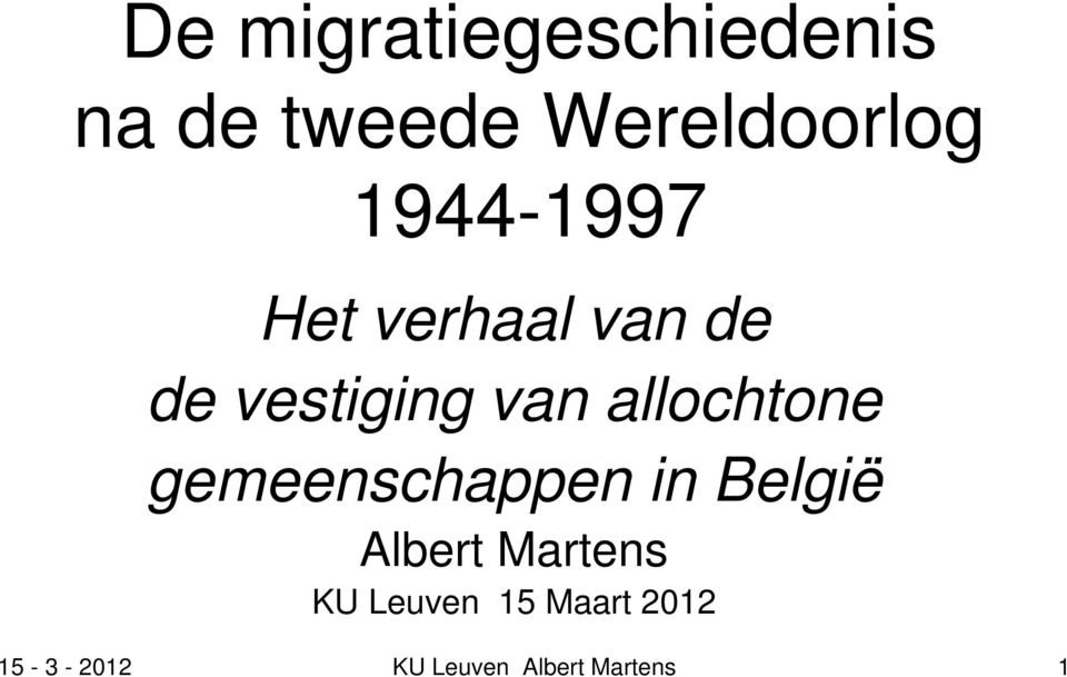 allochtone gemeenschappen in België Albert Martens