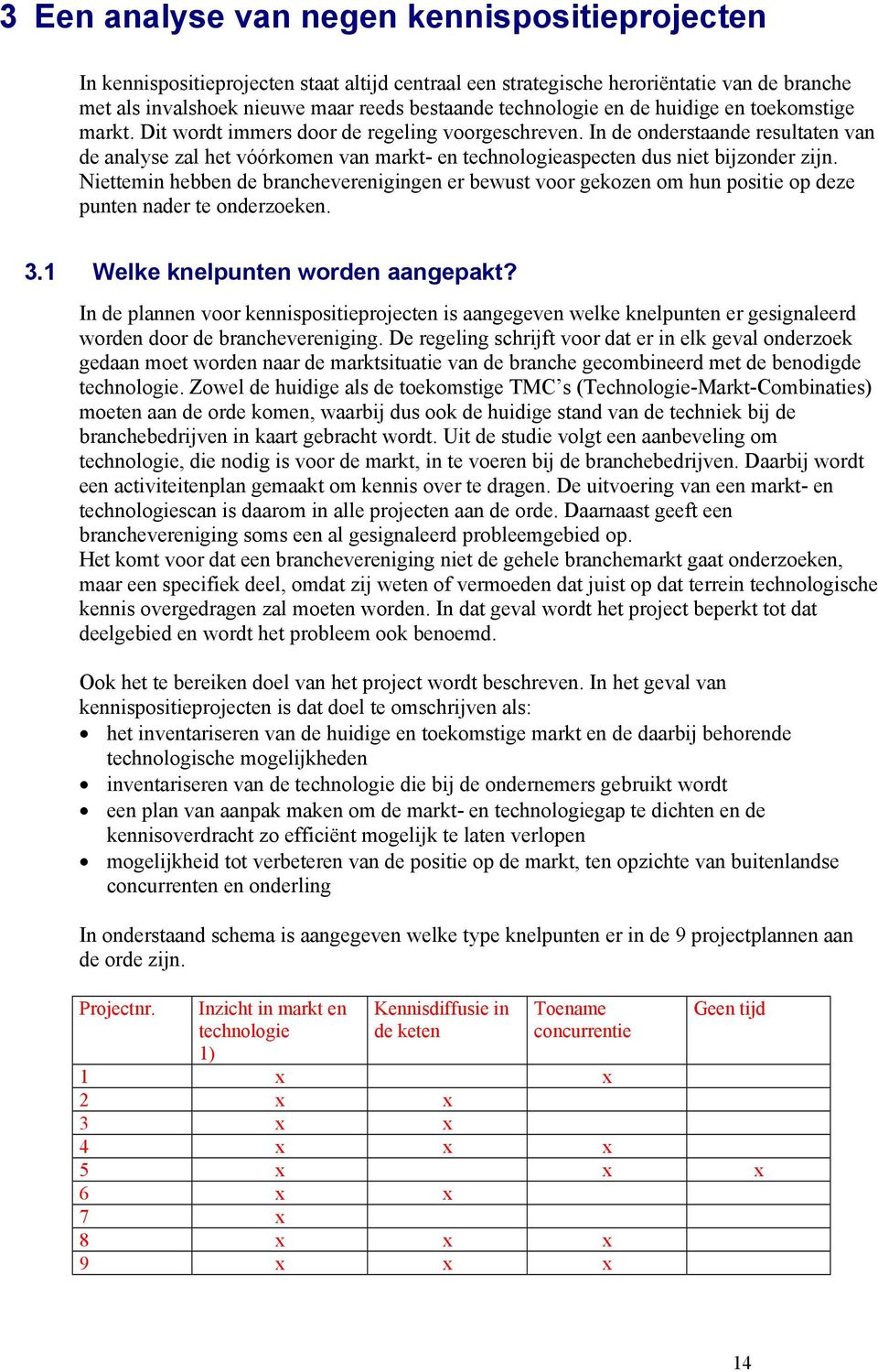 In de onderstaande resultaten van de analyse zal het vóórkomen van markt- en technologieaspecten dus niet bijzonder zijn.