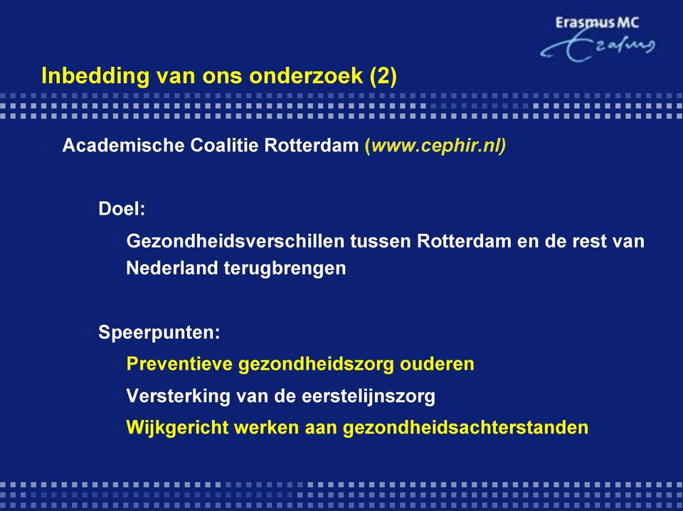Gezondheidsverschillen tussen Rotterdam en de rest van Nederland