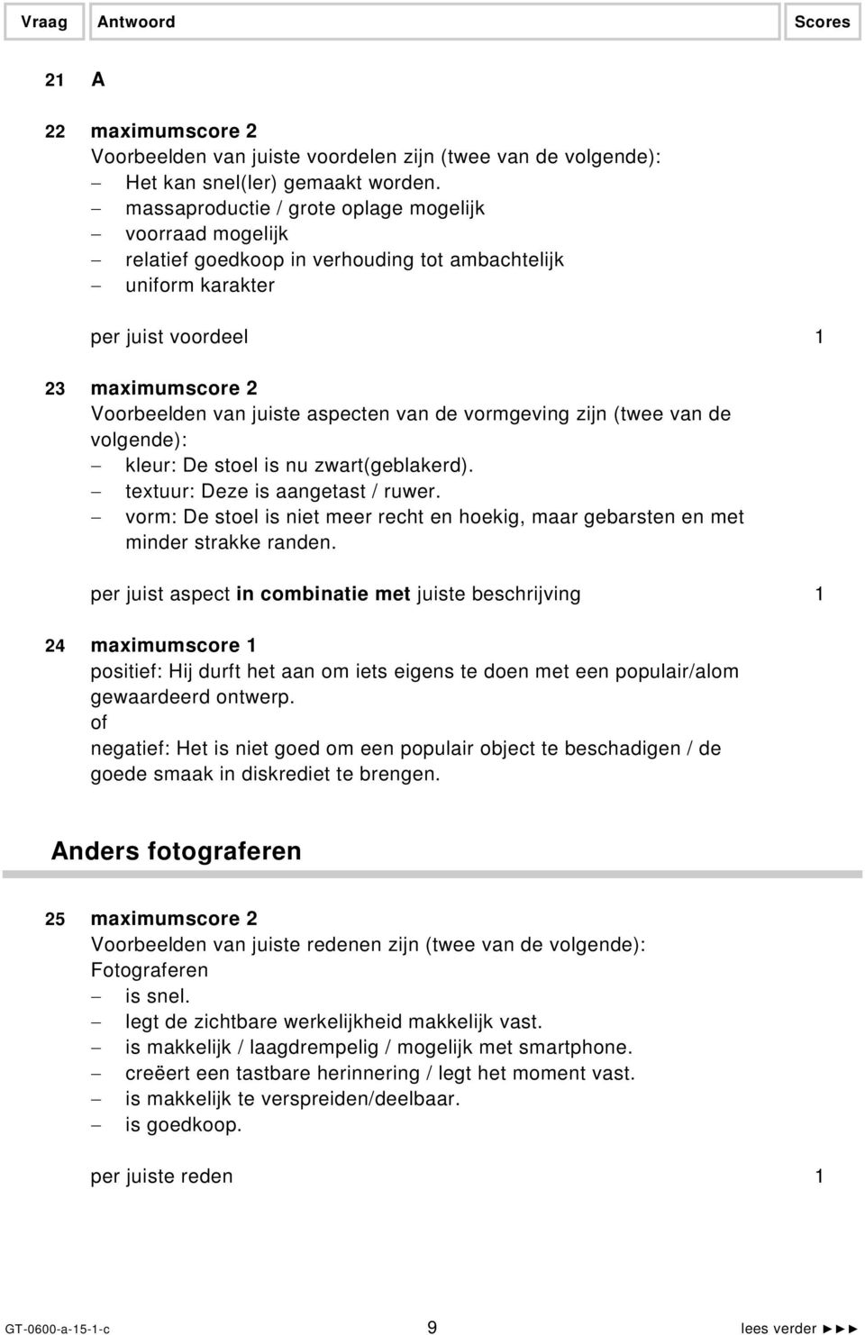 de vormgeving zijn (twee van de kleur: De stoel is nu zwart(geblakerd). textuur: Deze is aangetast / ruwer. vorm: De stoel is niet meer recht en hoekig, maar gebarsten en met minder strakke randen.