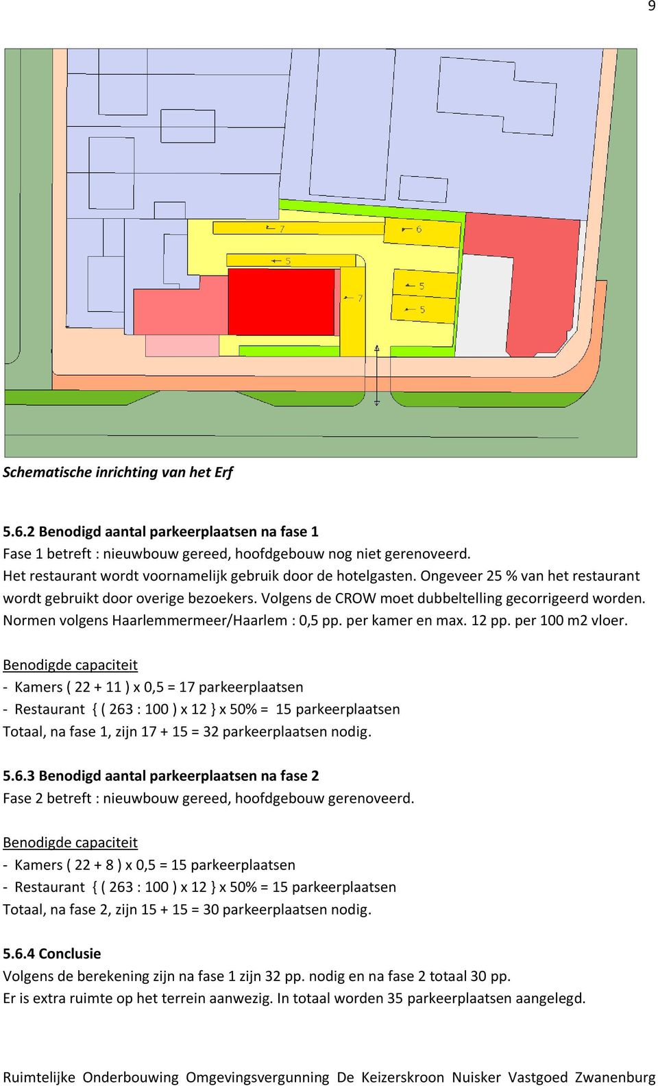 Normen volgens Haarlemmermeer/Haarlem : 0,5 pp. per kamer en max. 12 pp. per 100 m2 vloer.