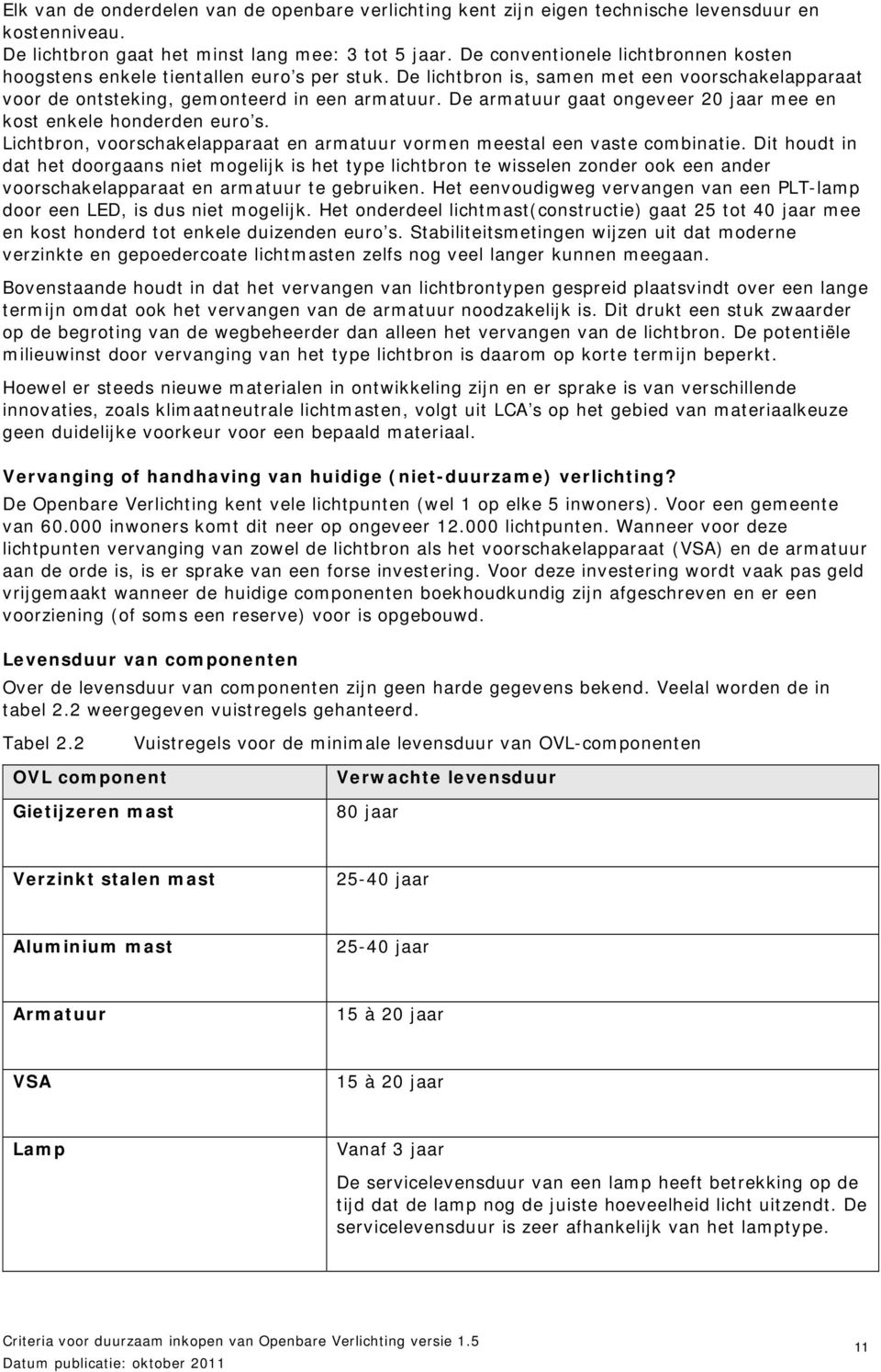 De armatuur gaat ongeveer 20 jaar mee en kost enkele honderden euro s. Lichtbron, voorschakelapparaat en armatuur vormen meestal een vaste combinatie.