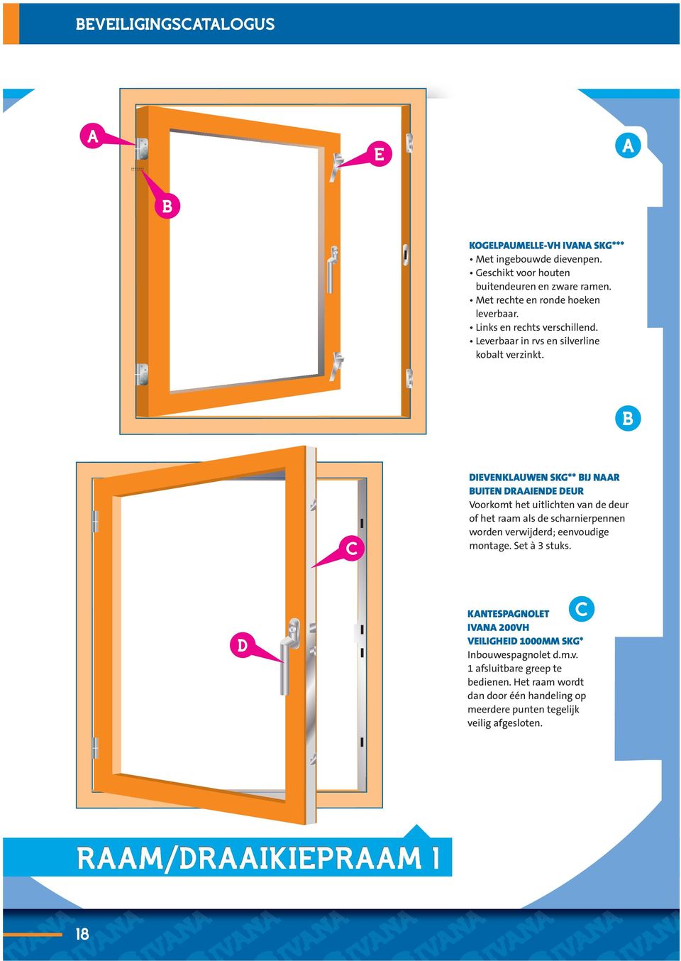 C IVNKLUWN SKG** IJ NR UITN RIN UR Voorkomt het uitlichten van de deur of het raam als de scharnierpennen worden verwijderd; eenvoudige montage. Set à 3 stuks.