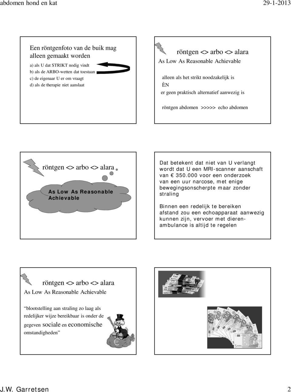 Reasonable Achievable Dat betekent dat niet van U verlangt wordt dat U een MRI-scanner aanschaft van 350.