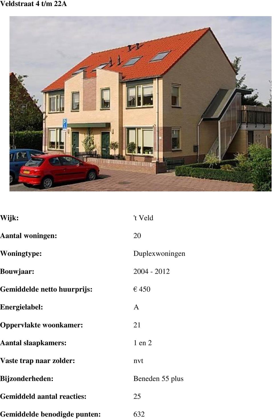 Oppervlakte woonkamer: 21 Aantal slaapkamers: 1 en 2 nvt