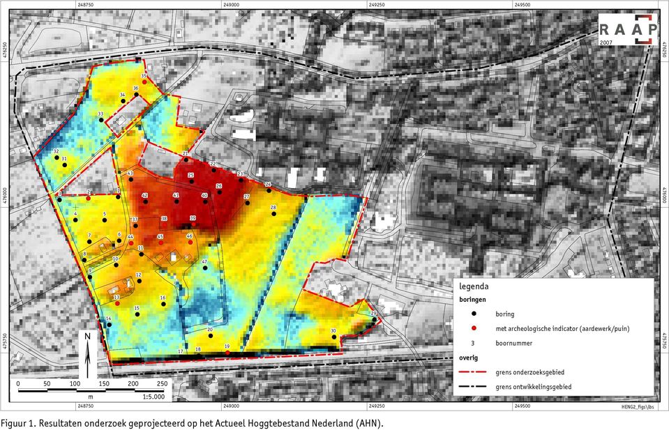 grens onderzoeksgebied 3 legenda boringen overig 07 0 0 0 1:5.000 0 m 0 50 Figuur 1.