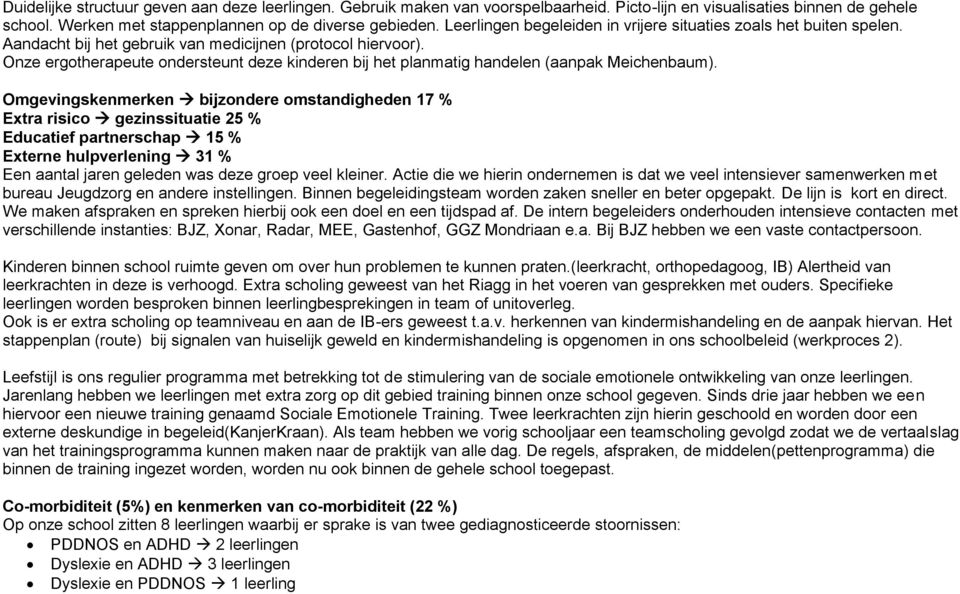 Onze ergotherapeute ondersteunt deze kinderen bij het planmatig handelen (aanpak Meichenbaum).