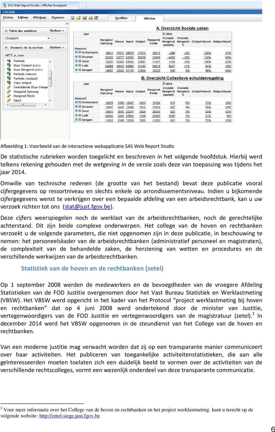 Omwille van technische redenen (de grootte van het bestand) bevat deze publicatie vooral cijfergegevens op ressortniveau en slechts enkele op arrondissementsniveau.