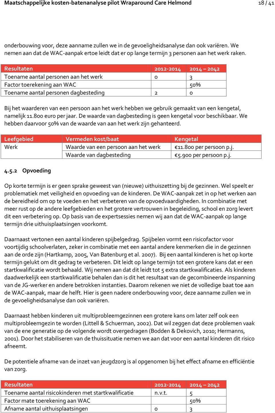 Resultaten 2012-2014 2014 2042 Toename aantal personen aan het werk 0 3 Factor toerekening aan WAC 50% Toename aantal personen dagbesteding 2 0 Bij het waarderen van een persoon aan het werk hebben