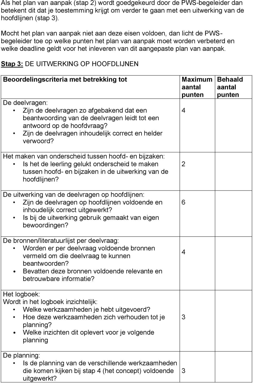 aangepaste plan van aanpak.