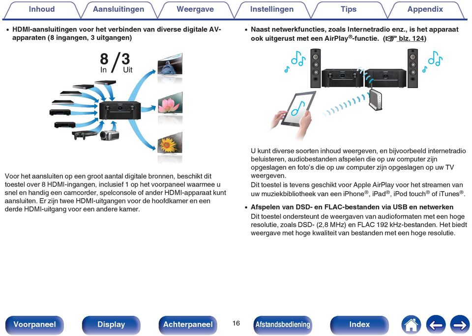 U kunt diverse soorten inhoud weergeven, en bijvoorbeeld internetradio beluisteren, audiobestanden afspelen die op uw computer zijn opgeslagen en foto s die op uw computer zijn opgeslagen op uw TV