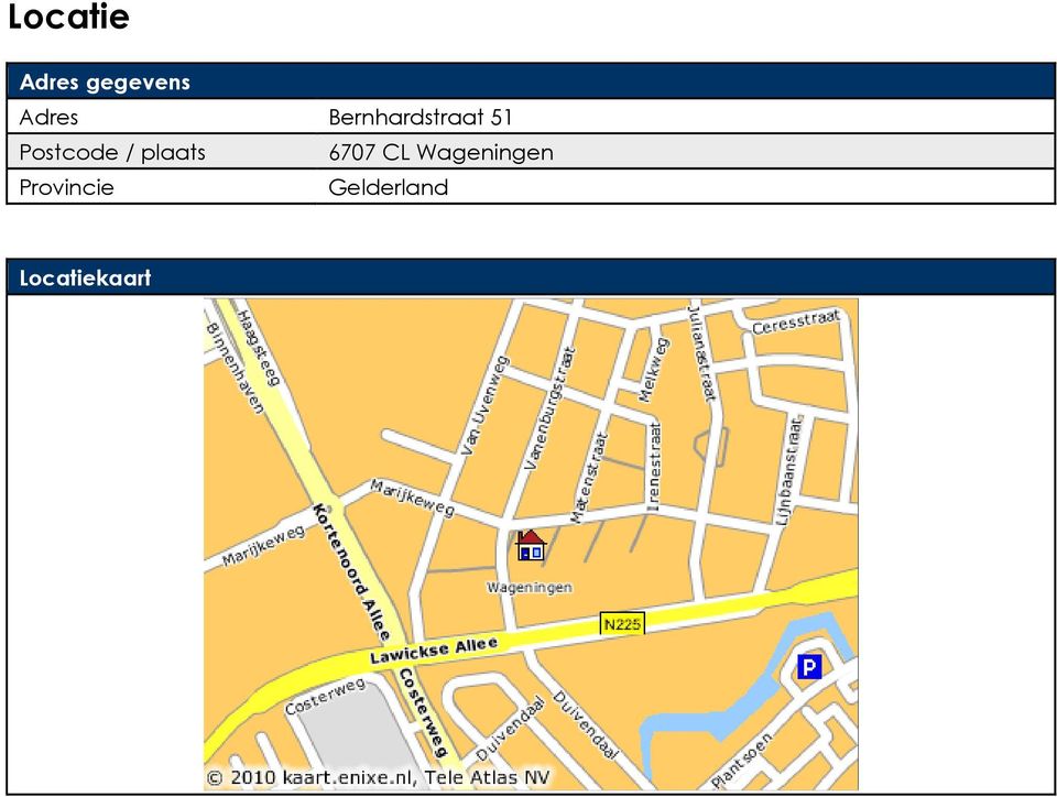 plaats 6707 CL Wageningen