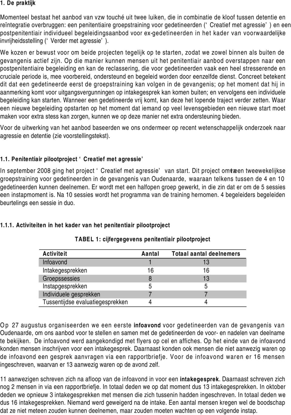 We kozen er bewust voor om beide projecten tegelijk op te starten, zodat we zowel binnen als buiten de gevangenis actief zijn.