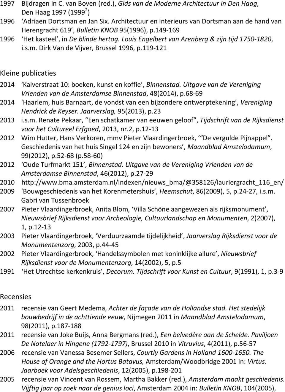 s.m. Dirk Van de Vijver, Brussel 1996, p.119-121 Kleine publicaties 2014 Kalverstraat 10: boeken, kunst en koffie, Binnenstad.