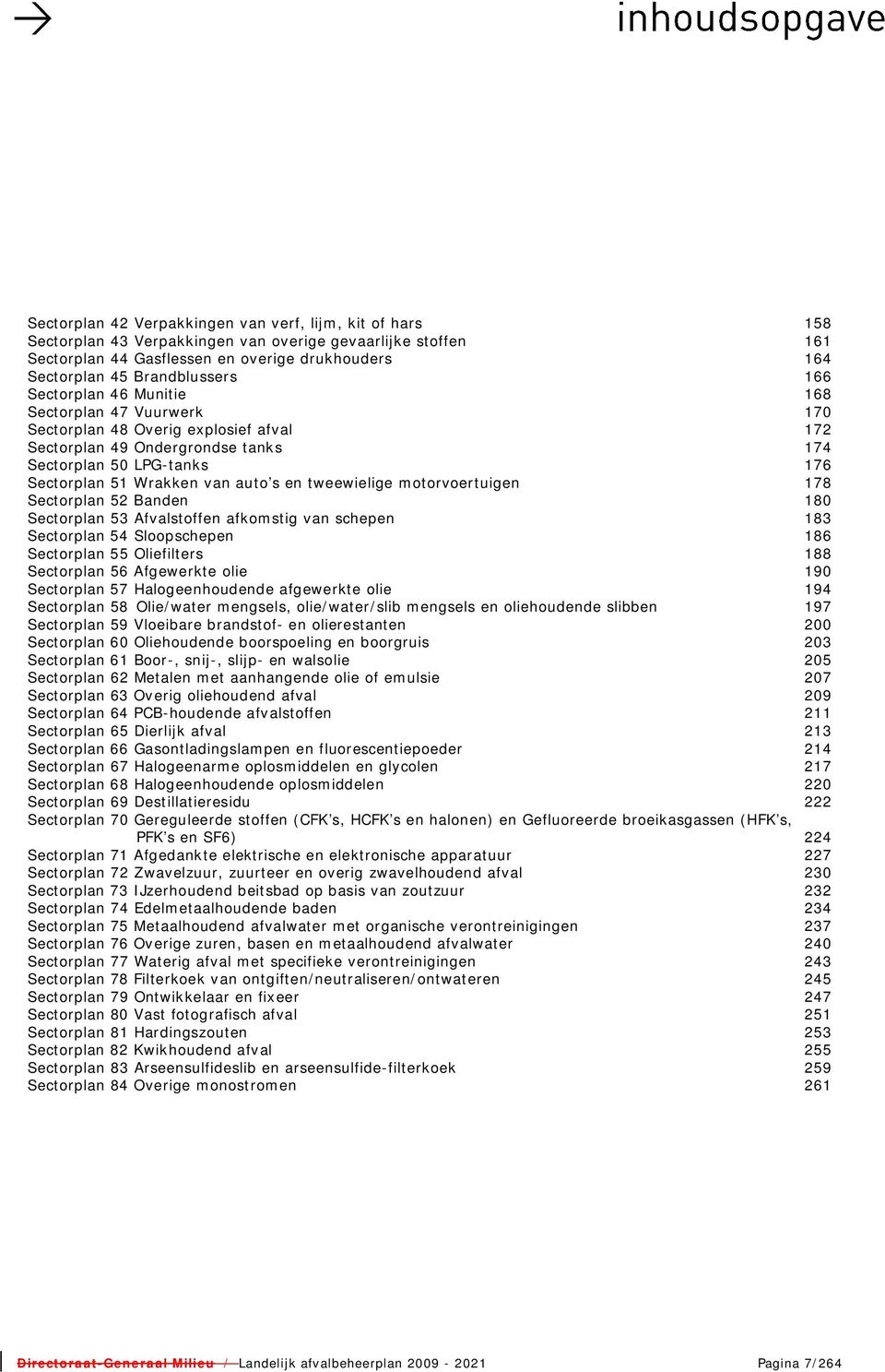 van auto s en tweewielige motorvoertuigen 178 Sectorplan 52 Banden 180 Sectorplan 53 Afvalstoffen afkomstig van schepen 183 Sectorplan 54 Sloopschepen 186 Sectorplan 55 Oliefilters 188 Sectorplan 56