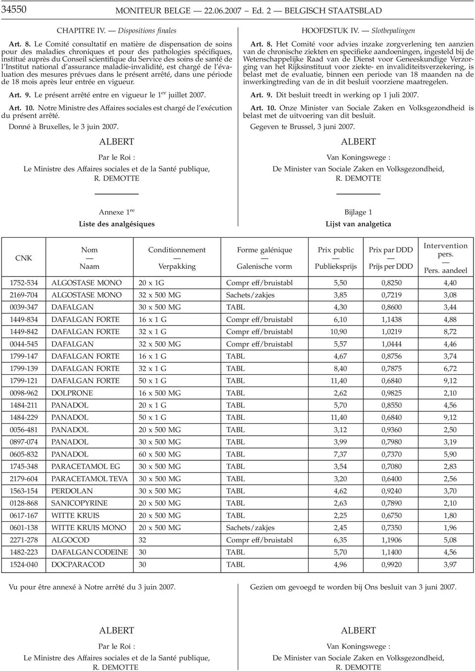 Institut national d assurance maladie-invalidité, est chargé de l évaluation des mesures prévues dans le présent arrêté, dans une période de 18 mois après leur entrée en vigueur. Art. 9.