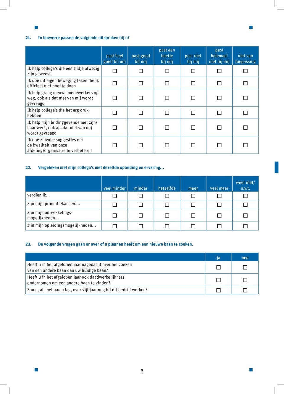 taken die ik fficieel niet hef te den Ik help graag nieuwe medewerkers p weg, k als dat niet van mij wrdt gevraagd Ik help cllega s die het erg druk hebben Ik help mijn leidinggevende met zijn/ haar