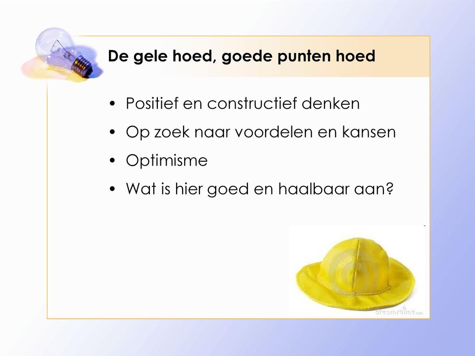 zoek naar voordelen en kansen