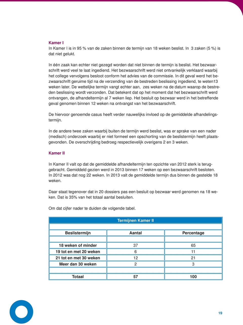 In dit geval werd het bezwaarschrift geruime tijd na de verzending van de bestreden beslissing ingediend, te weten13 weken later.