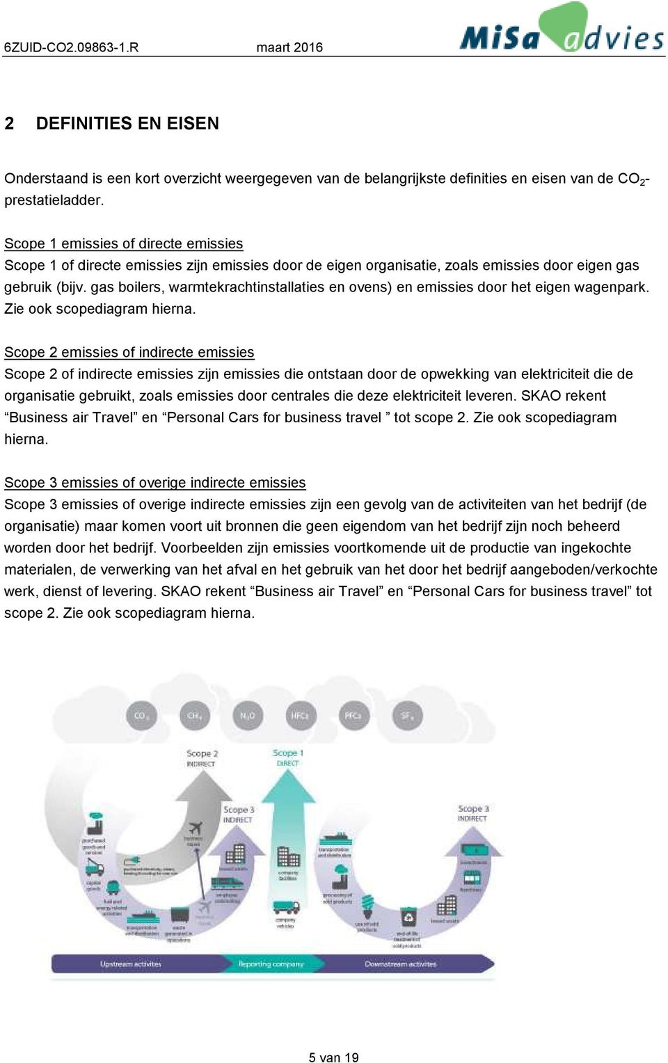 gas boilers, warmtekrachtinstallaties en ovens) en emissies door het eigen wagenpark. Zie ook scopediagram hierna.