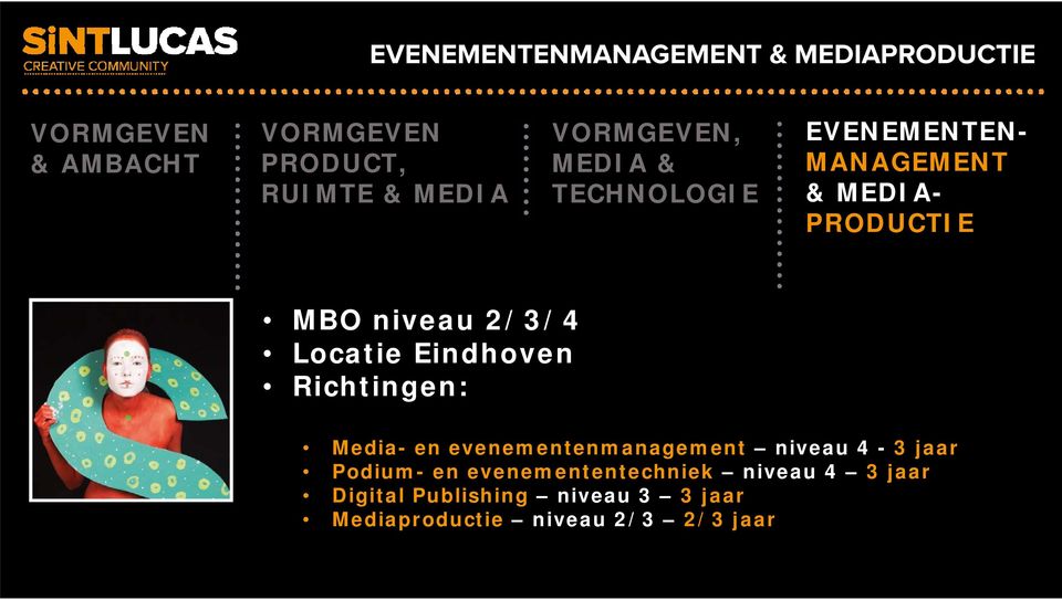 Locatie Eindhoven Richtingen: Media- en evenementenmanagement niveau 4-3 jaar Podium- en