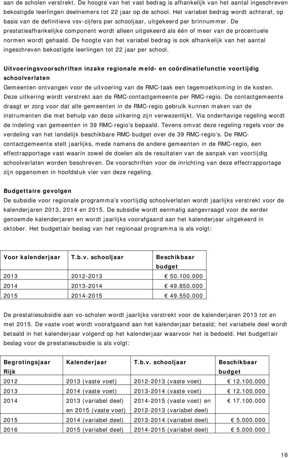 De prestatieafhankelijke component wordt alleen uitgekeerd als één of meer van de procentuele normen wordt gehaald.