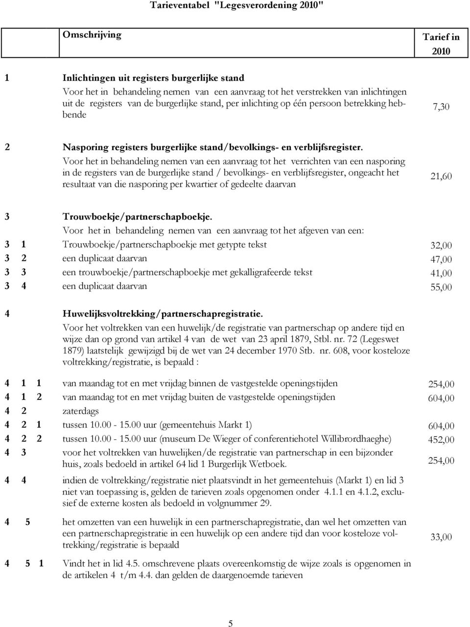 Voor het in behandeling nemen van een aanvraag tot het verrichten van een nasporing in de registers van de burgerlijke stand / bevolkings- en verblijfsregister, ongeacht het resultaat van die