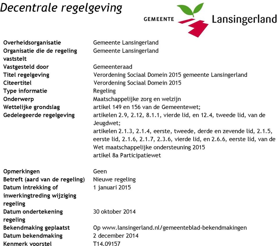 Gemeentewet; Gedelegeerde regelgeving artikelen 2.9, 2.12, 8.1.1, vierde lid, en 12.4, tweede lid, van de Jeugdwet; artikelen 2.1.3, 2.1.4, eerste, tweede, derde en zevende lid, 2.1.5, eerste lid, 2.