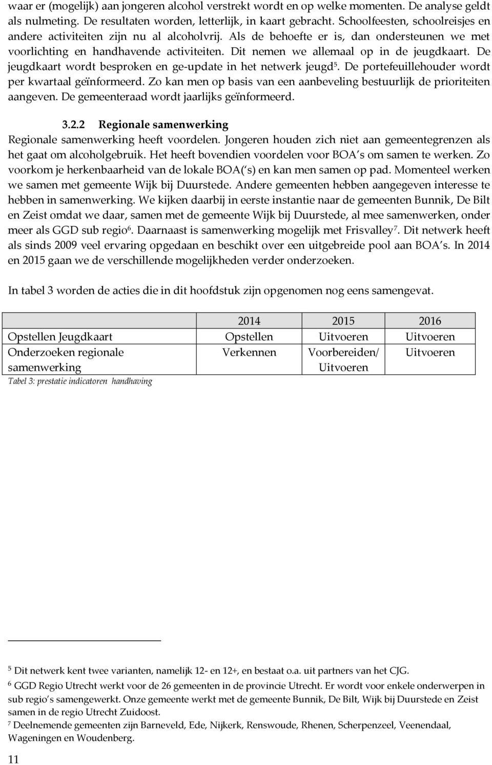 Dit nemen we allemaal op in de jeugdkaart. De jeugdkaart wordt besproken en ge-update in het netwerk jeugd 5. De portefeuillehouder wordt per kwartaal geïnformeerd.