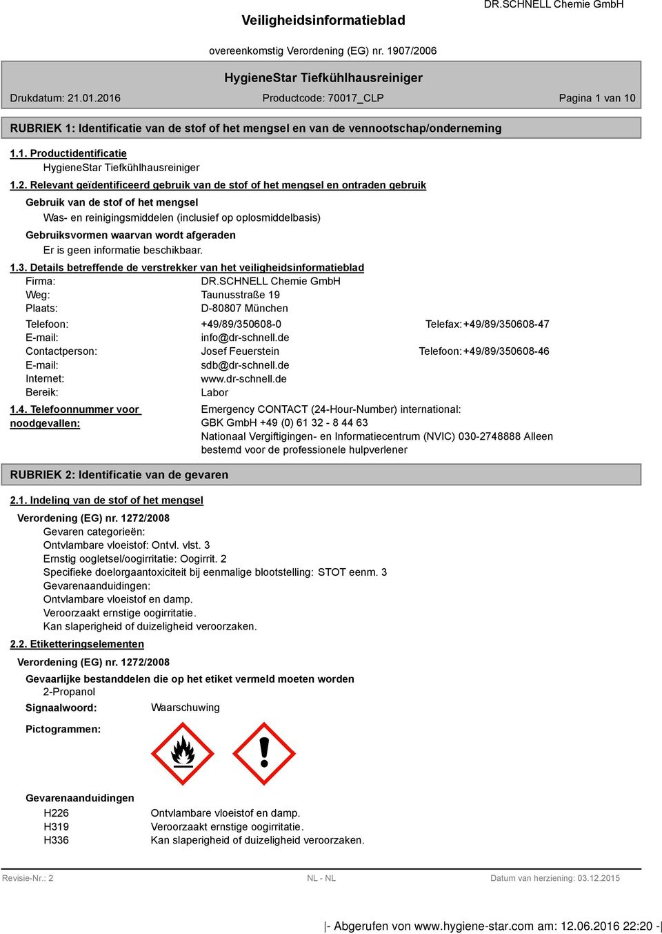 wordt afgeraden Er is geen informatie beschikbaar. 1.3.