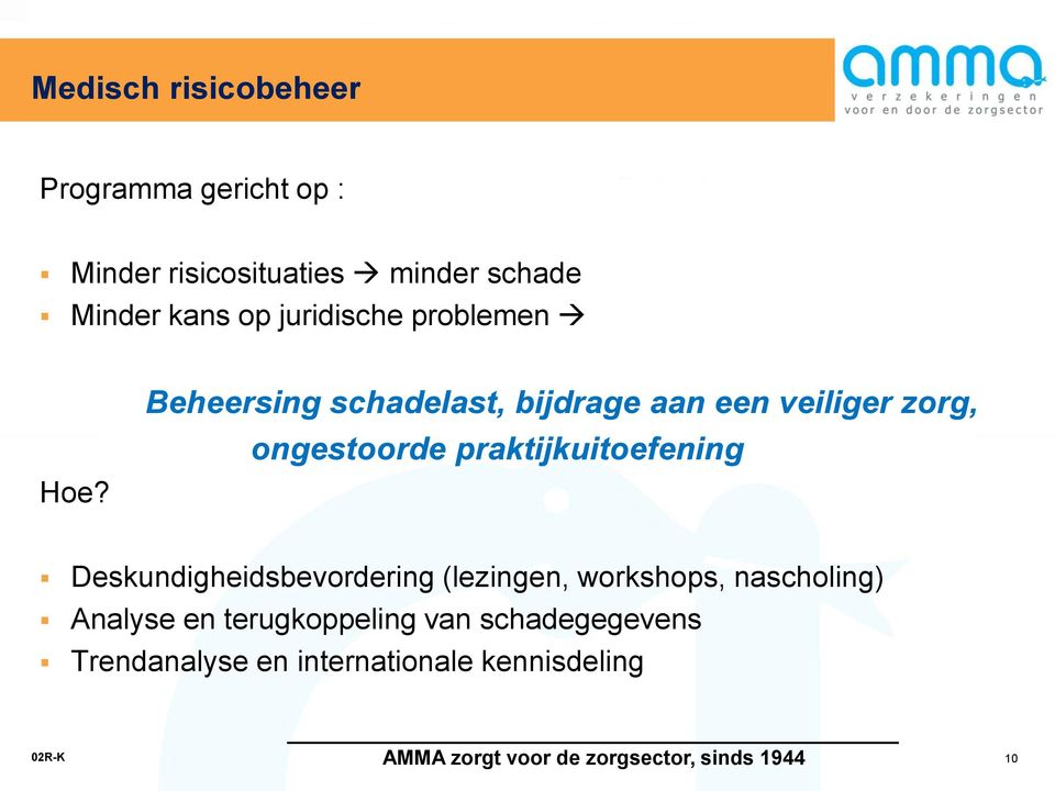 Beheersing schadelast, bijdrage aan een veiliger zorg, ongestoorde praktijkuitoefening