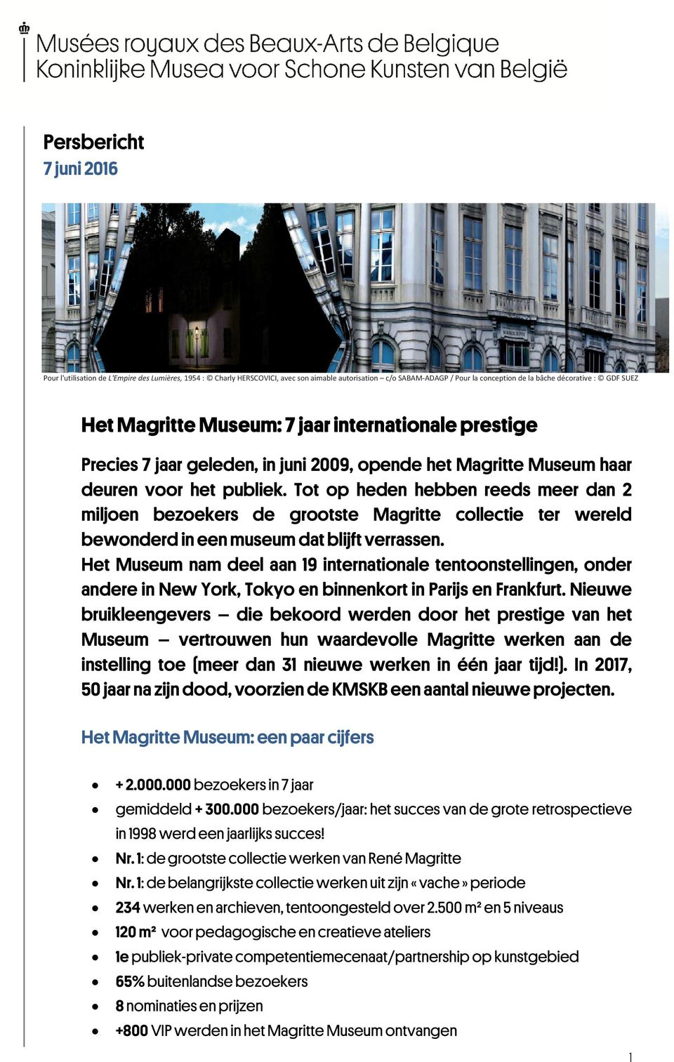 Tot op heden hebben reeds meer dan 2 miljoen bezoekers de grootste Magritte collectie ter wereld bewonderd in een museum dat blijft verrassen.