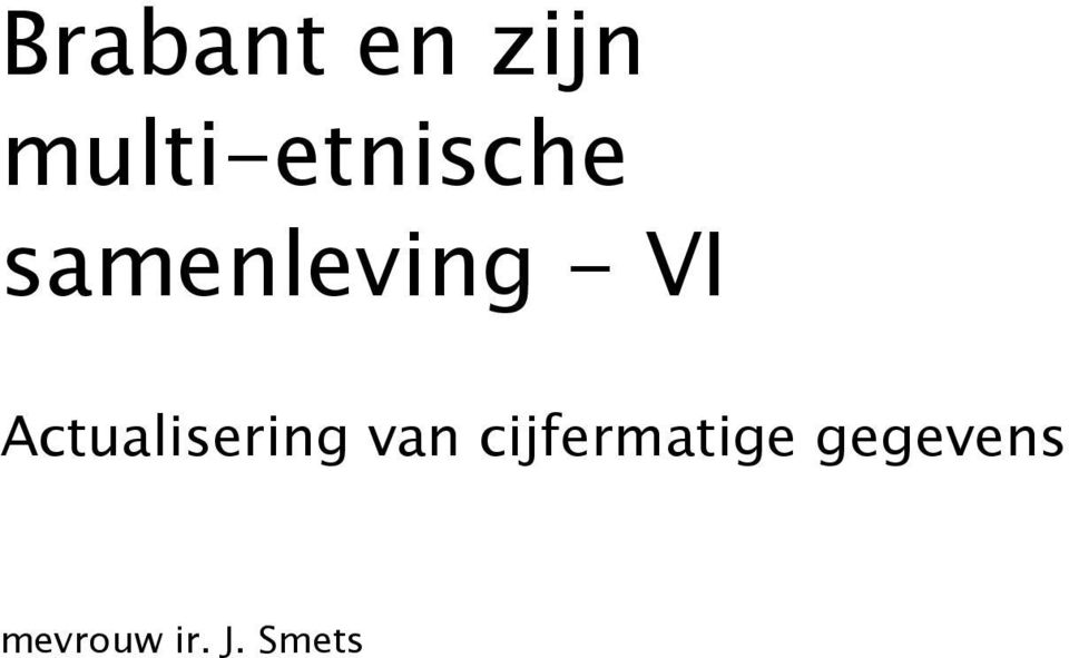 - VI Actualisering van