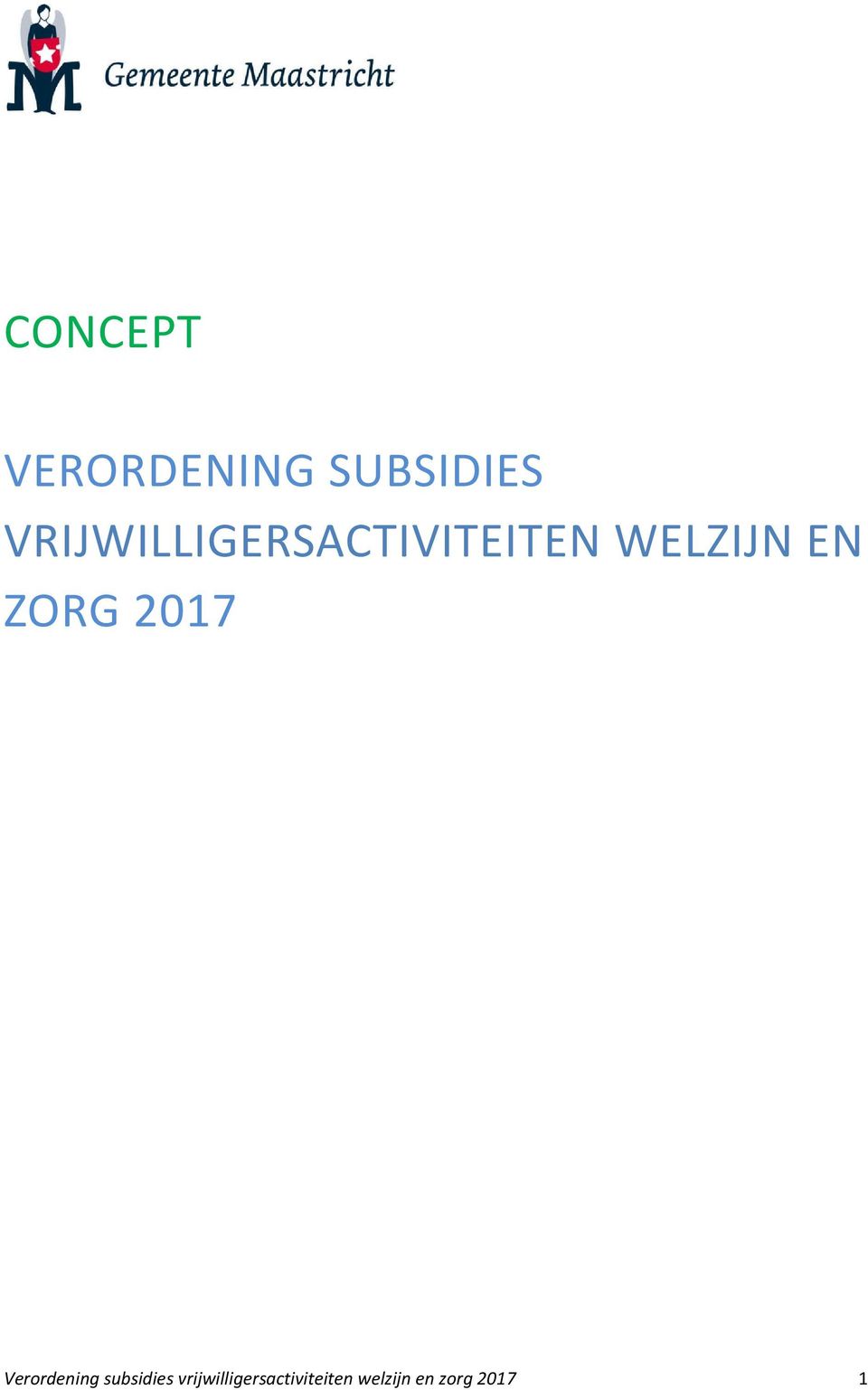 ZORG 2017 Verordening subsidies