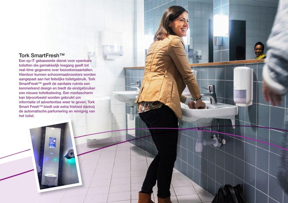 Tork SmartFresh geeft de sanitaire ruimte een kenmerkend design en biedt de eindgebruiker een nieuwe toiletbeleving.