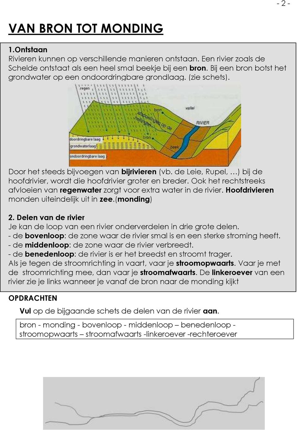 de Leie, Rupel, ) bij de hoofdrivier, wordt die hoofdrivier groter en breder. Ook het rechtstreeks afvloeien van regenwater zorgt voor extra water in de rivier.