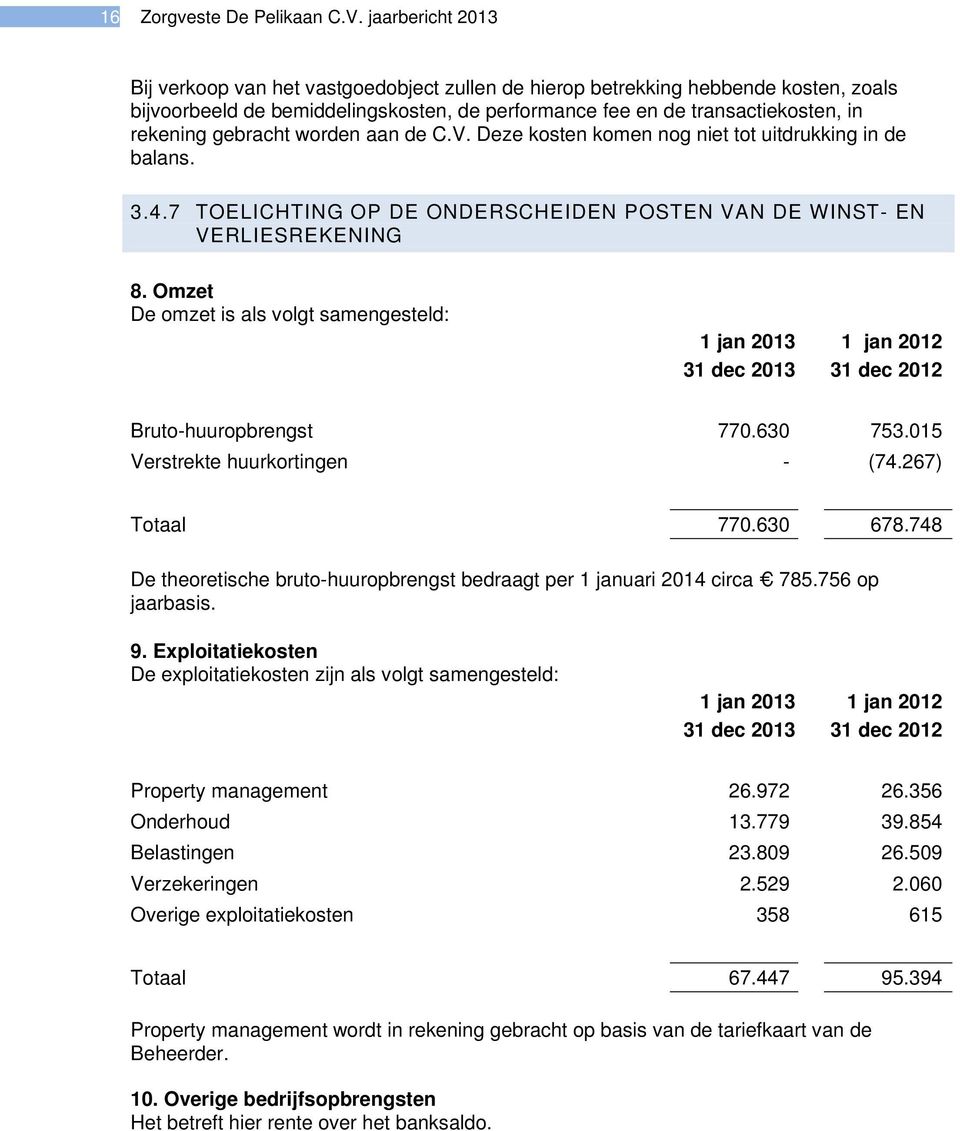 gebracht worden aan de C.V. Deze kosten komen nog niet tot uitdrukking in de balans. 3.4.7 TOELICHTING OP DE ONDERSCHEIDEN POSTEN VAN DE WINST- EN VERLIESREKENING 8.