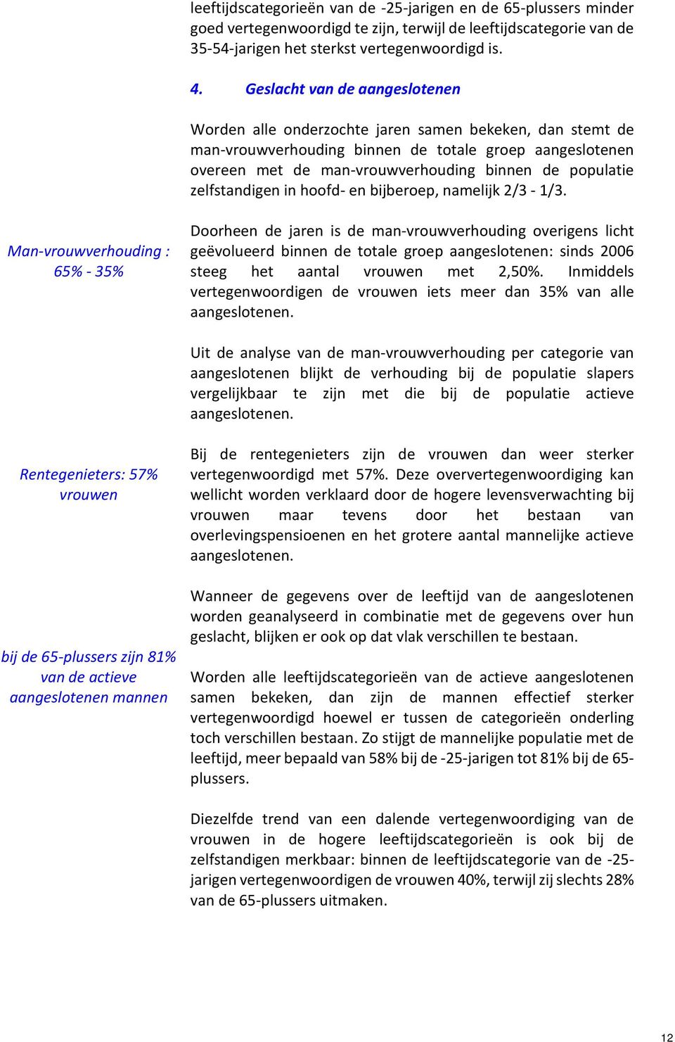 zelfstandigen in hoofd- en bijberoep, namelijk 2/3-1/3.