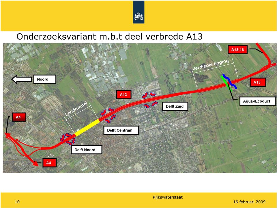 ligging Noord A13 A13 A4 Landtunnel Delft