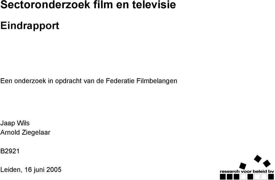 van de Federatie Filmbelangen Jaap