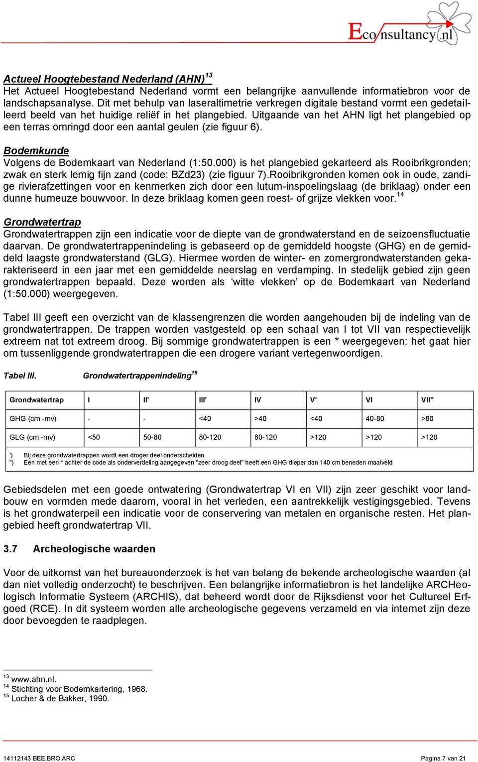 Uitgaande van het AHN ligt het plangebied op een terras omringd door een aantal geulen (zie figuur 6). Bodemkunde Volgens de Bodemkaart van Nederland (1:50.