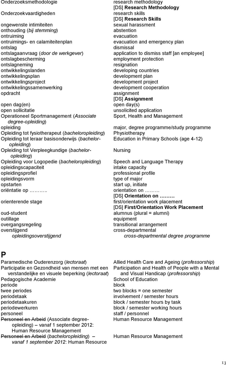 ontslagbescherming employment protection ontslagneming resignation ontwikkelingslanden developing countries ontwikkelingsplan development plan ontwikkelingsproject development project