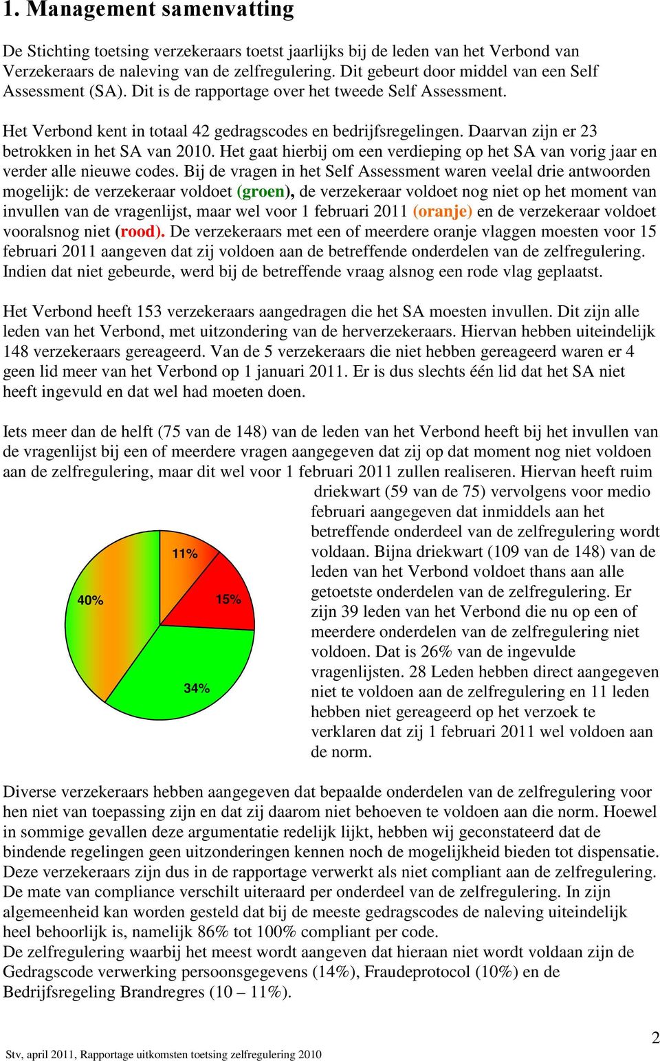 Daarvan zijn er 23 betrokken in het SA van 2010. Het gaat hierbij om een verdieping op het SA van vorig jaar en verder alle nieuwe codes.