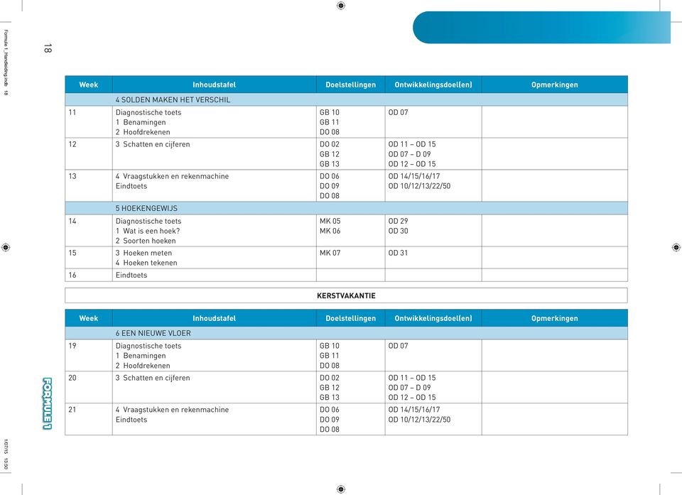 cijferen DO 02 GB 12 GB 13 13 4 Vraagstukken en rekenmachine 5 HOEKENGEWIJS 14 Diagnostische toets 1 Wat is een hoek?