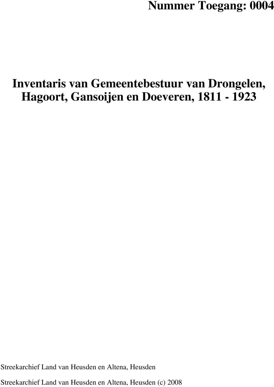 1811-1923 Streekarchief Land van Heusden en Altena,