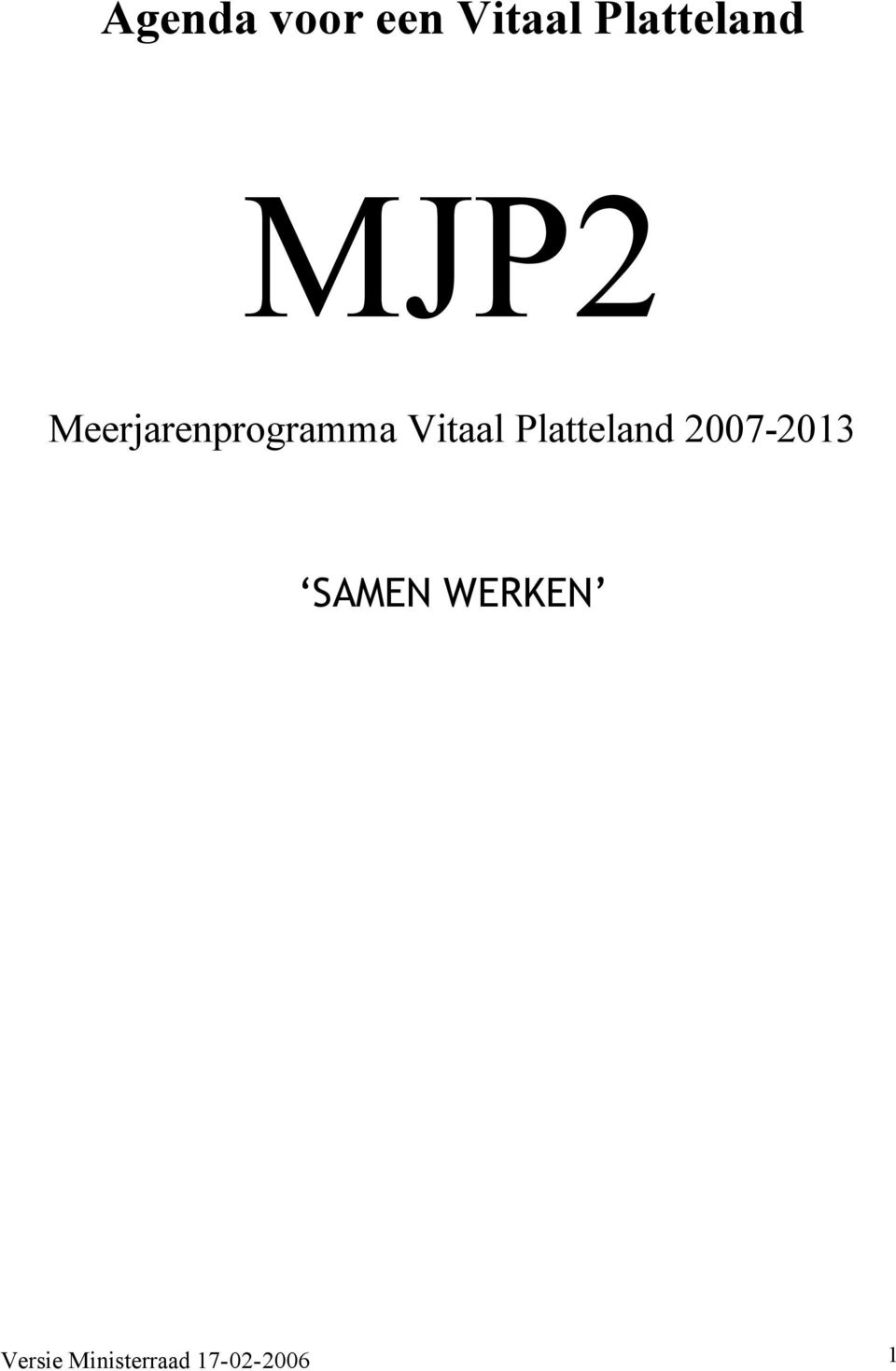 Meerjarenprogramma Vitaal