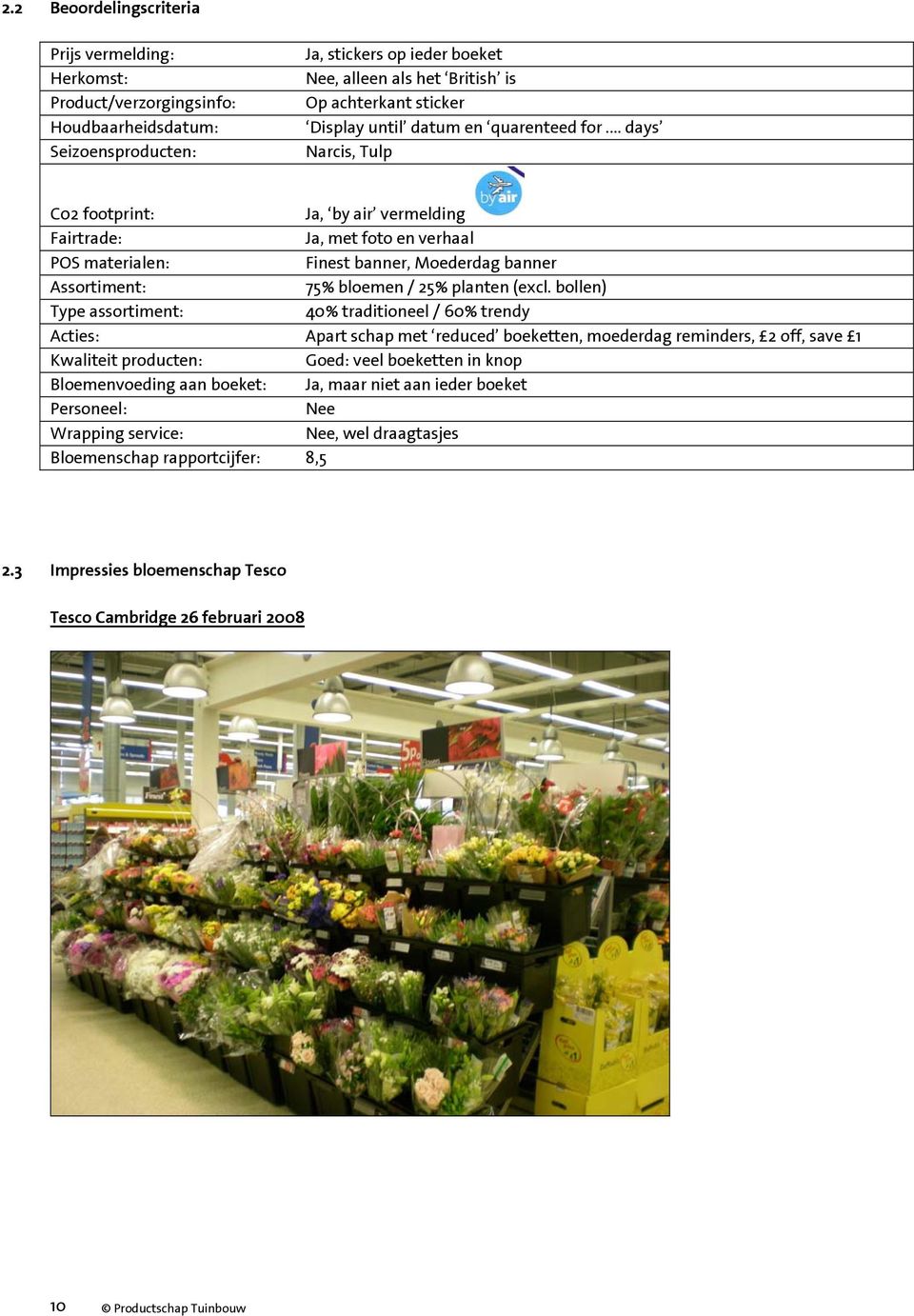 .. days Narcis, Tulp C02 footprint: Ja, by air vermelding Fairtrade: Ja, met foto en verhaal POS materialen: Finest banner, Moederdag banner Assortiment: 75% bloemen / 25% planten (excl.