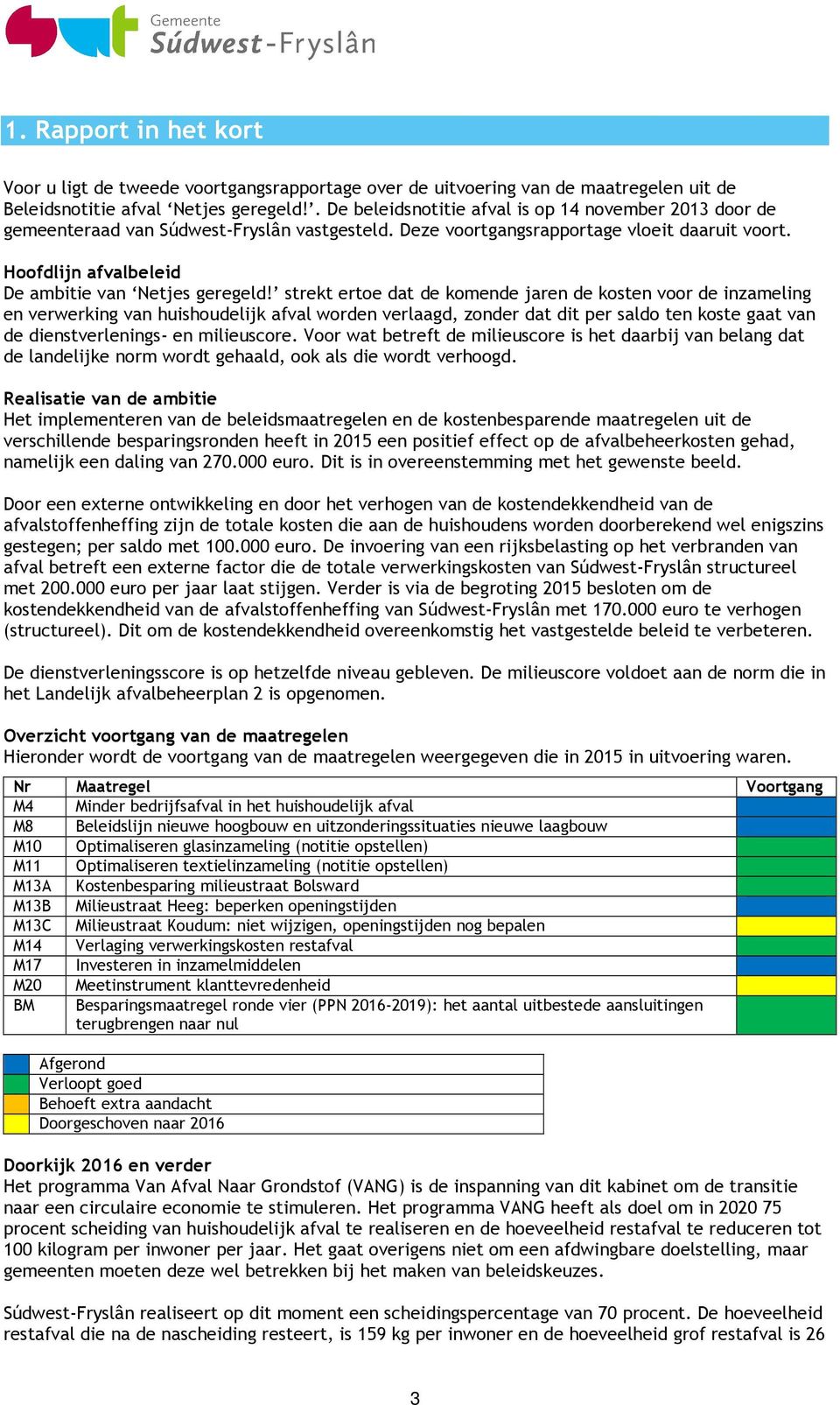 Hoofdlijn afvalbeleid De ambitie van Netjes geregeld!