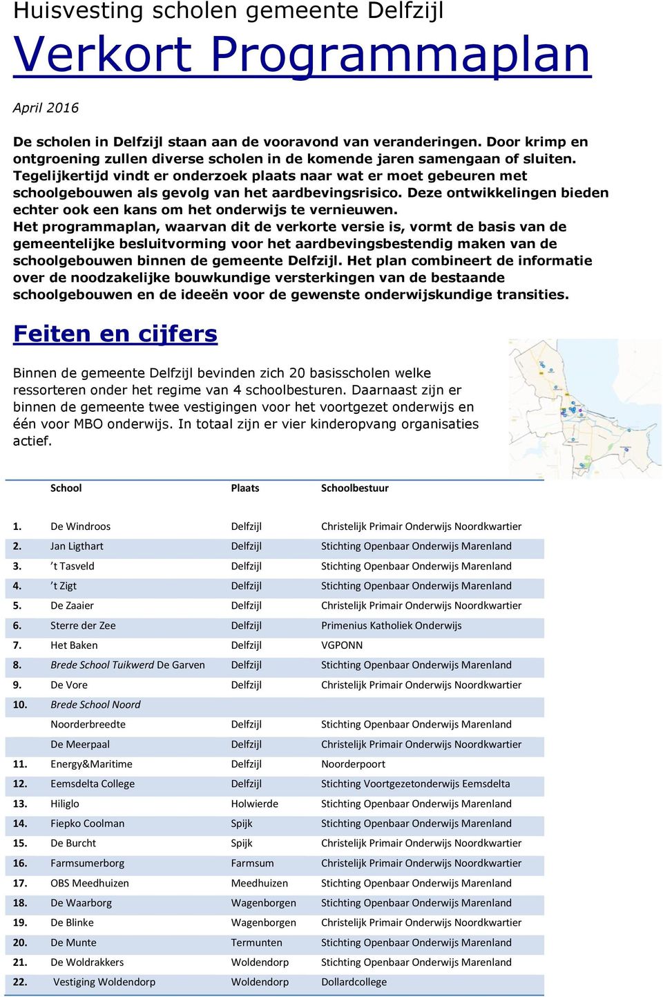 Tegelijkertijd vindt er onderzoek plaats naar wat er moet gebeuren met schoolgebouwen als gevolg van het aardbevingsrisico.