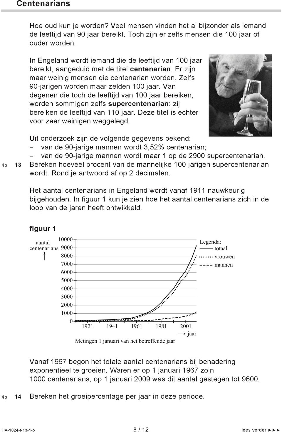 Van degenen die toch de leeftijd van 100 jaar bereiken, worden sommigen zelfs supercentenarian: zij bereiken de leeftijd van 110 jaar. Deze titel is echter voor zeer weinigen weggelegd.